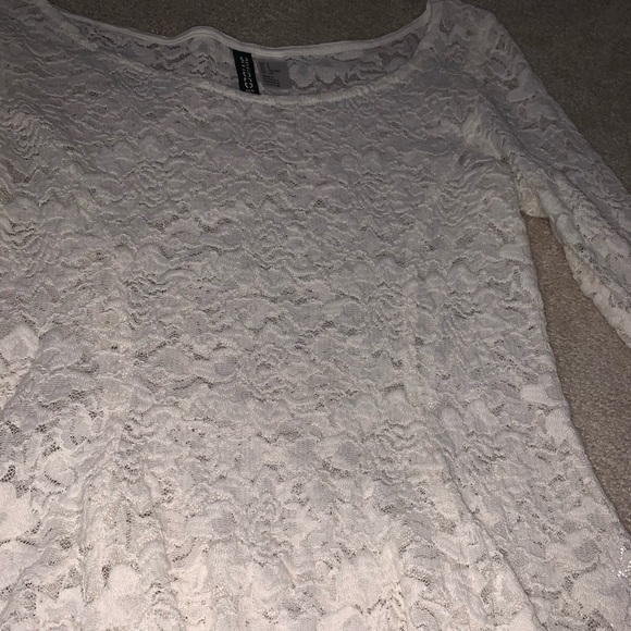 white lace peplum top - Picture 2 of 4